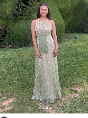 Claudette Floyd Sequin Gown in Light Sage